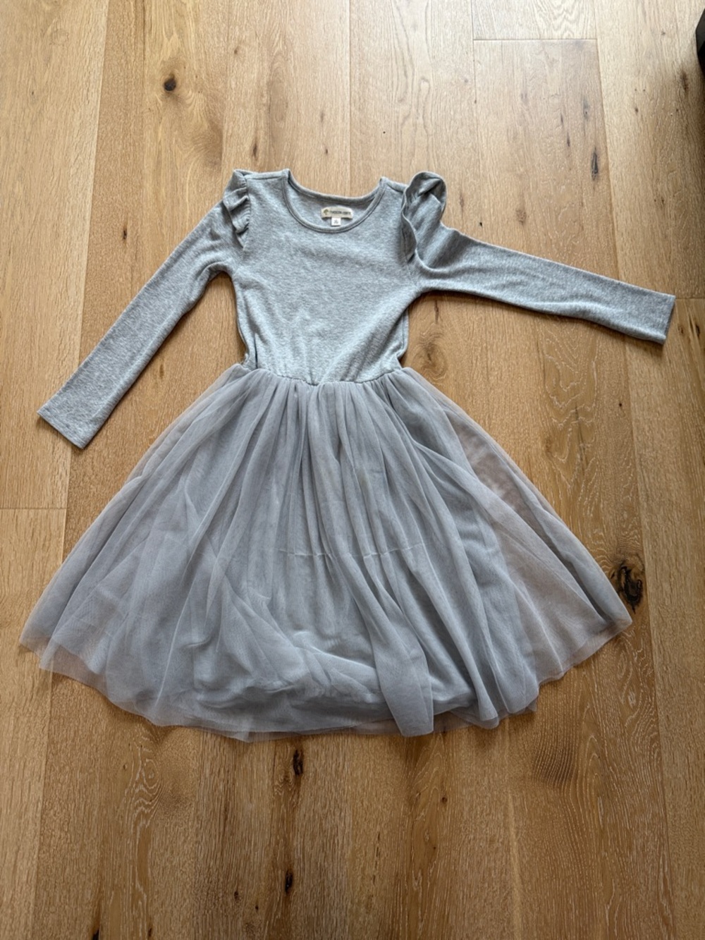 Tucker + Tate Silver Gray Long-Sleeve Tulle Party Dress
